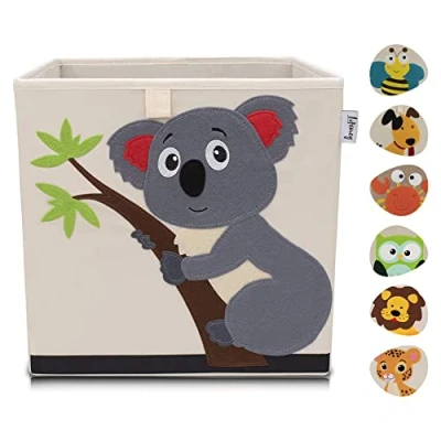 Afbeelding van Stoffen opbergdoos voor kinderen &quot;koala&quot; op lichte achtergrond, compatibel met Ikea Kallax Lifeney