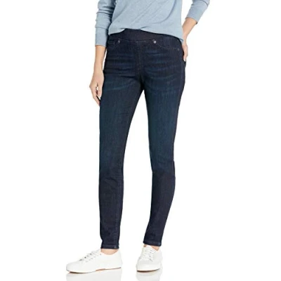 Image de Amazon Essentials Jegging extensible à enfiler pour femme (disponible en grande taille), délavé foncé, taille 10 long