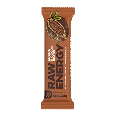 Afbeelding van Bombus Raw Energy Bar Cocoa &amp; Bean 20 x 50 gram