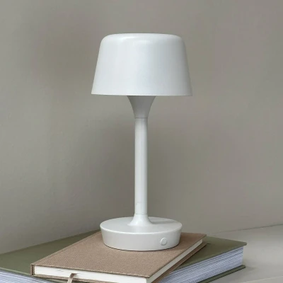 Afbeelding van Dyberg Larsen LED tafellamp Flow, crème, hoogte 25 cm