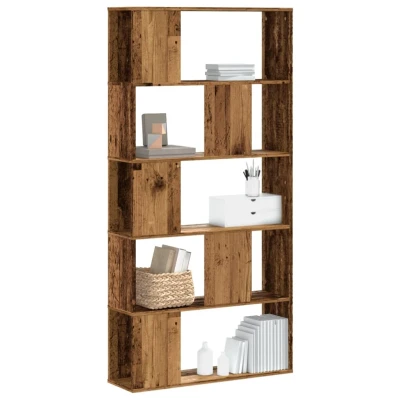 Afbeelding van Boekenkast 5 laags 80,5x23,5x162,5 cm bewerkt hout oud