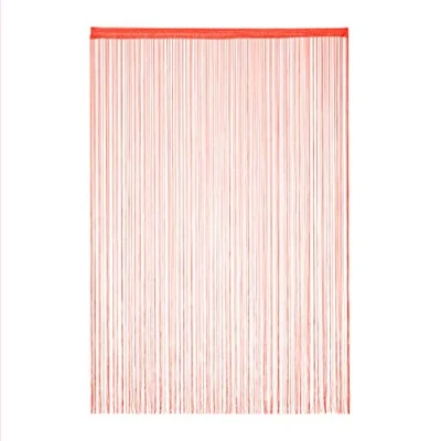 Afbeelding van Relaxdays Draadgordijn deurgordijn slierten franjes gordijn draadjesgordijn rood 145x245cm