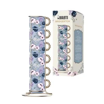 Afbeelding van Bialetti Bridgerton stapelbare beker, porselein, 60 ml, 6 stuks