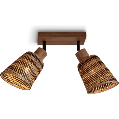 Afbeelding van GOOD&amp;MOJO Plafonniere Java Bamboe Naturel/Zwart 28x15x24cm Bruin