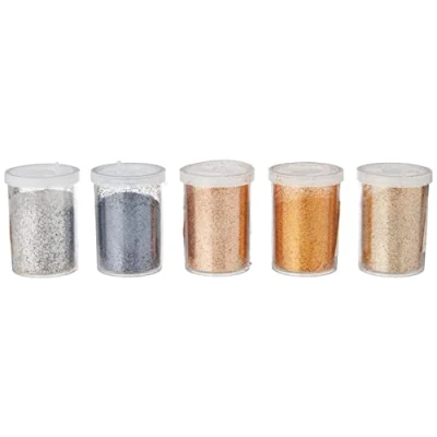 Image de Baker Ross AR871 Lot de 5 shakers métalliques à paillettes pour enfants Conteneurs parfaits les travaux manuels dans salles classe, écoles et préscolaires