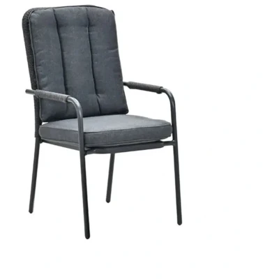 Afbeelding van Garden Impressions Venice dining fauteuil carbon black rope dark grey mystic