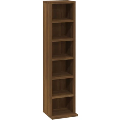 Afbeelding van Cd kast 21x20x88 cm bewerkt hout bruineikenkleurig
