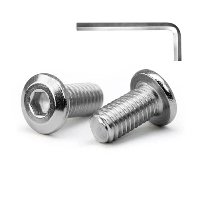 Afbeelding van MINHER M6 x 16 mm 10 stuks platte zeskantige verzonken schroeven bouten meubelbouten roestvrij staal A2 V2A volledige schroefdraad (met knopsleutel)