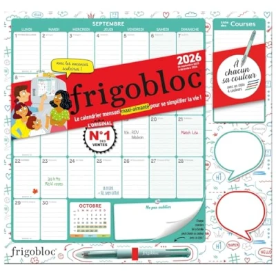 Afbeelding van A CHACUN SA COULEUR FRIGOBLOC MENSUEL (SEPT.2025 DEC.2026)