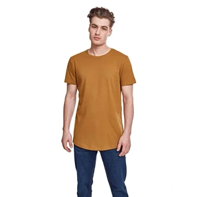 Image de Urban Classics T shirt long en coton pour homme Coupe longue, Marron (noix), 4XL