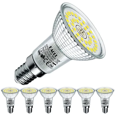 Afbeelding van EACLL Set van 6 E14 ledlampen, koudwit, W, vervangt 100 W R50 halogeenlampen, 820 lumen, 6000 K, AC 230 V, flikkervrij, spaarlamp, stralingshoek
