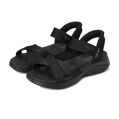 Afbeelding van Skechers Ultra FLEX 3.0 Sandalen met sleehak, Dames, Maat: 36, Black/gore Textiel
