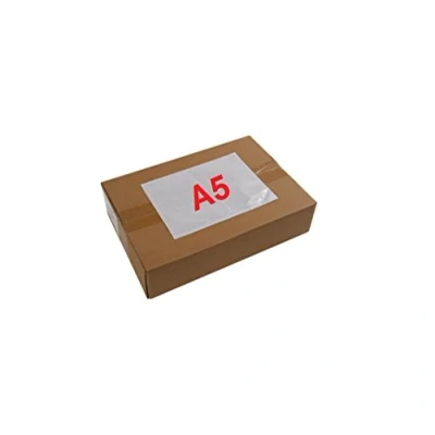 Afbeelding van Omslag 100 A5 documentenmappen, transparante lijm, zelfklevende omslag, 225 x 165 mm (A4 dubbel gevouwen)