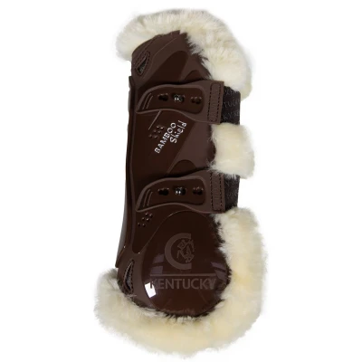 Afbeelding van Kentucky Horsewear Vegan Sheepskin Tendon Boots Bamboo Elastic Brown Maat S