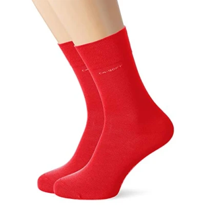 Image de Camano Lot de 2 paires chaussettes pour homme, Rouge (True Red 0041), 43 46 EU