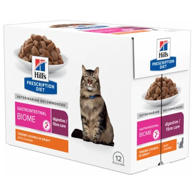 Afbeelding van Hill&#039;s Prescription Diet Gastrointestinal Biome Digestive+ Fibre Care Pouch Kattenvoer 12x85 g