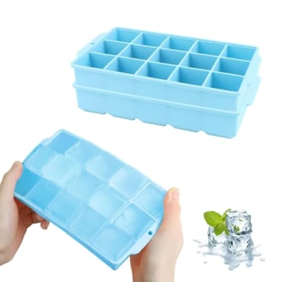 Afbeelding van JOPHEK 2 stuks siliconen ijsblokjesvorm met 30 vakken, grote van 3,5 cm, voor cocktails, whisky, wijn, fruit, fruitpuree, ijs, ijsthee