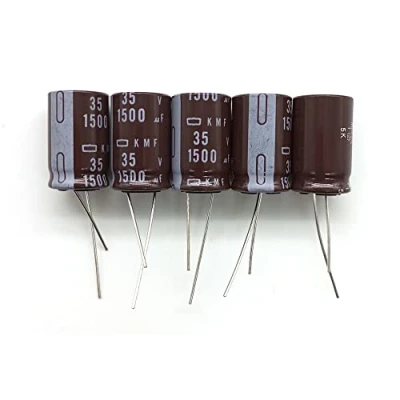 Afbeelding van Elko KMF 1500uF condensatoren 35V ± 20% 40C 105C lage impedantie radiaal D16 x 25 mm 5 stuks