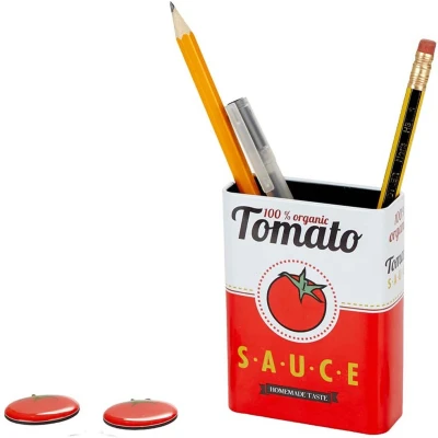 Afbeelding van Balvi Penhouder Tomato Magnetisch 9,5 X 3 Cm Tin Rood/wit 6 delig