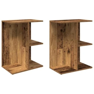 Afbeelding van vidaXL Nachtkastjes 2 st 46,5x29x61 cm bewerkt hout oud houtkleurig