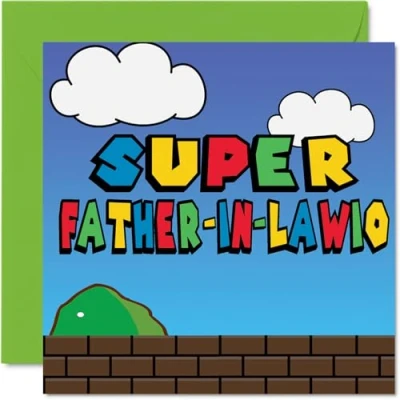 Afbeelding van Verjaardagskaarten voor stiefvader Supervader in Lawio Grappige verjaardagskaart van zoon, schoondochter, Vaderdagkaart papa, 145 mm x kaarten