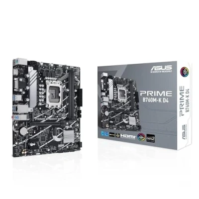 Image de ASUS PRIME B760M K carte mère micro ATX Socket LGA1700 B760 Chipset USB 3.2 Gen 1 2.5 Gigabit LAN graphique embarquée (unité centrale requise) audio HD (8 canaux)