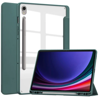 Afbeelding van iMoshion Tablet Hoes Geschikt voor Samsung Galaxy Tab S9 Trifold Hardcase Bookcase Groen