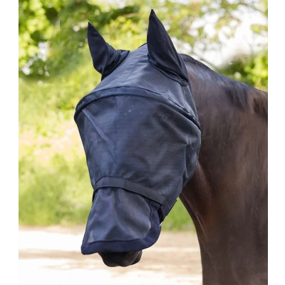 Image de Waldhausen Masque Anti Mouches Premium Space avec Oreilles et Nez Noir Cob