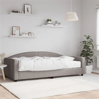 Afbeelding van vidaXL Slaapbank met matras 100x200 cm stof taupe