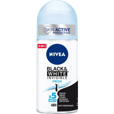 Afbeelding van Deodorant Roller Black &amp; White Invisible Fresh Nivea (50 ml)