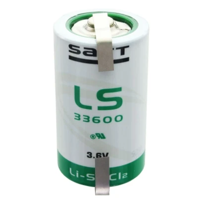 Afbeelding van SAFT LS33600 lithiumbatterij 3.6V Primair met soldeerlip U vorm
