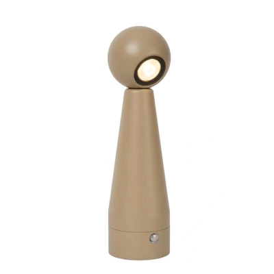 Afbeelding van Lucide IPSOS Oplaadbare Tafellamp Accu/Batterij LED Dimb. 1x3W 3000K/3200K Taupe