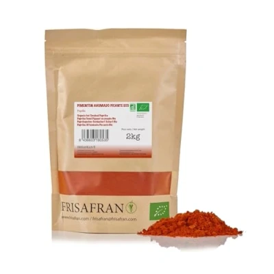 Afbeelding van FRISAFRAN Biologische Paprikapoeder Sterke Rookpaprika, 2 kg Pikante Gerookte Paprika Ducros