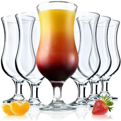 Afbeelding van KADAX 6 stuks cocktailglazen, 460 ml, van robuust glas, vaatwasmachinebestendig, voor cocktails, water, smoothie (6 x clementine)