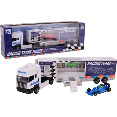 Afbeelding van Race Team Vrachtwagen met Die cast Raceauto