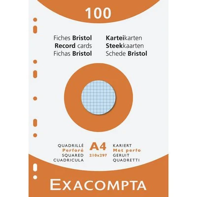 Image de Étui de 100 fiches quadrillées perforées x10 assortis Exacompta