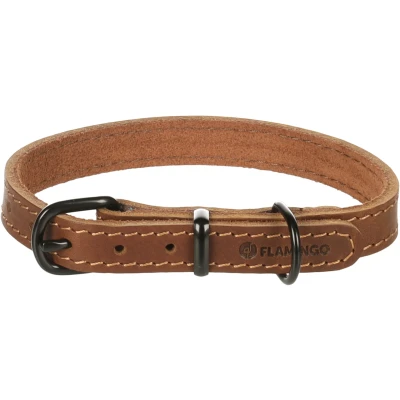 Afbeelding van Leren halsband hond Montana cognac S