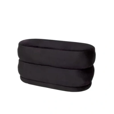 Afbeelding van Milton &amp; Oldbrook Velvet Poef + Opbergbox Catania Zwart