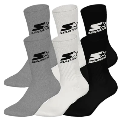 Afbeelding van STARTER Crew Socks 6 pack Grijs/Wit/Zwart Maat 43/46