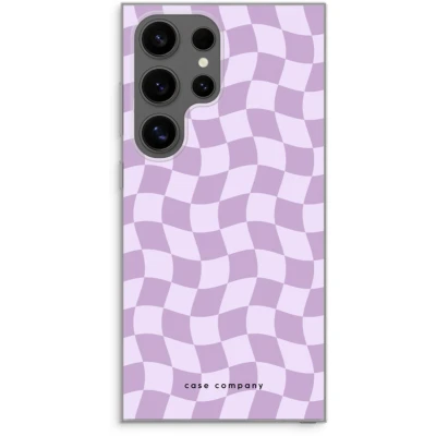 Afbeelding van Case Company® hoesje geschikt voor Samsung Galaxy S24 Ultra Grid Paars Soft Cover Telefoonhoesje Bescherming aan alle Kanten en Schermrand