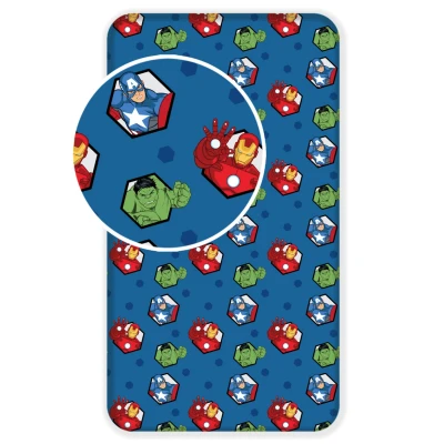 Afbeelding van Marvel Avengers Hoeslaken Eenpersoons 90 x 200 cm Blauw