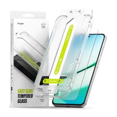 Afbeelding van Ringke Easy Slide gehard glas, compatibel met Samsung Galaxy A56 5G 2 stuks, displaybescherming, HD kwaliteit, transparant, krasbestendig, 9H, hardheid, eenvoudig in gebruik