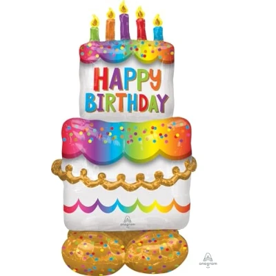Afbeelding van Happy Birthday Reuzeballon staand 134cm