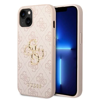Afbeelding van Guess PU 4G Metal Logo case iPhone 14 roze GUHCP14S4GMGPI