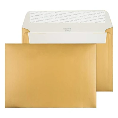 Afbeelding van Blake Creative Shine Enveloppen, C6, 114 x 162 mm, 130 g/m², zelfklevend, 25 stuks, goud metallic