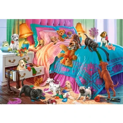 Image de Puzzle Castorland Chiots coquins, 1000 pièces