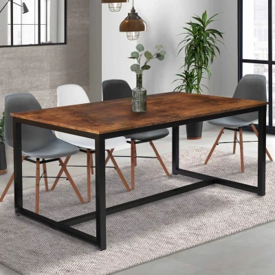 Afbeelding van Table à manger DAYTON 6 personnes design industriel 150 cm