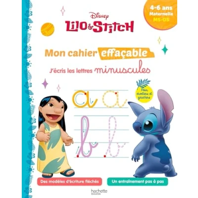 Afbeelding van LILO ET STITCH MON CAHIER EFFACABLE J&#039;ECRIS LES LETTRES MINU