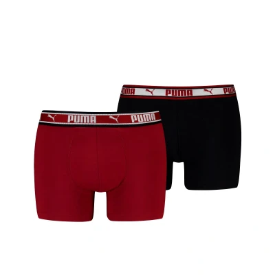 Afbeelding van Puma Boxershorts Dual Logo 2 pack Burgundy s