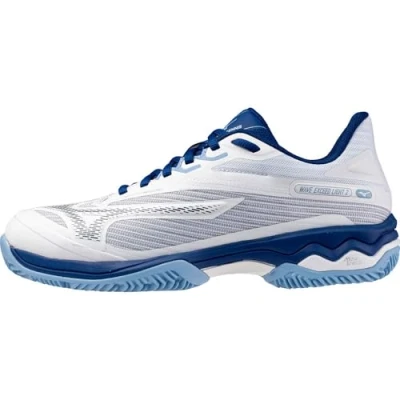 Afbeelding van Mizuno Tennisschoenen voor kleibanen, Dames, Maat: 40.5, White bellwether blue bel air Mesh